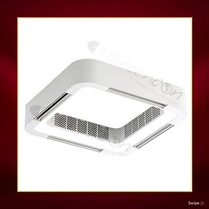 GREENCON Cassette Bladeless Ceiling Fan with 3 LED Light Modes, 6 Speeds, Ceiling Mount, Silent Operation, White