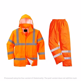 surtops brand - aast - hvr-o-01-he - hi-visablelity rain coat ( pvc coated on polyester raincoat )