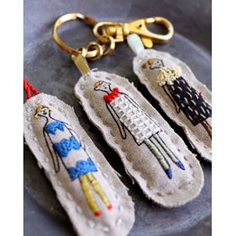 embroidered key chain