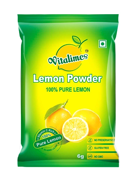 Vitalime Lemon Drink Powder | All Natural freeze Dried lemon juice powder| 100% Water Soluble | Best for Flavoring,5g(Pack of 24)-5