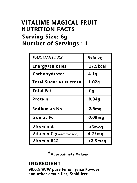 Vitalime Lemon Drink Powder | All Natural freeze Dried lemon juice powder| 100% Water Soluble | Best for Flavoring,5g(Pack of 24)-7