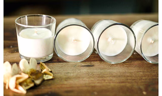Set of 4 unscented Soy Glass Votives