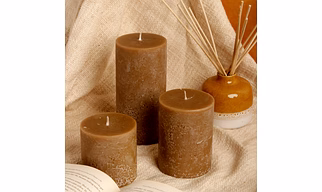 Mogra Rustic Pillar Candles