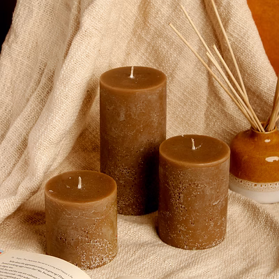 mogra rustic pillar candles