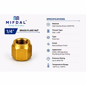 1/4" Brass Flare Nut