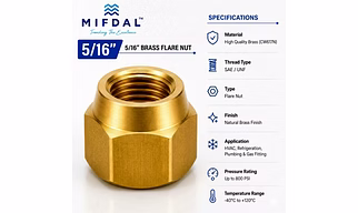 5/16" Brass Flare Nut
