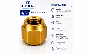 3/8" Brass Flare Nut