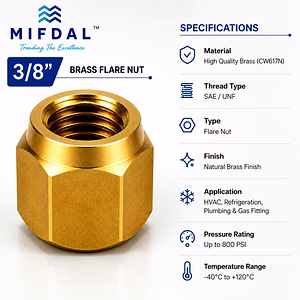 3/8" Brass Flare Nut