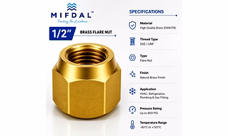 1/2" Brass Flare Nut