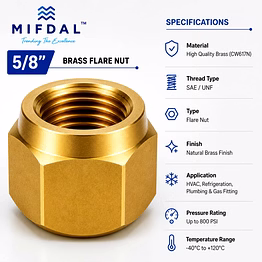 5/8" brass flare nut
