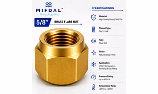 5/8" Brass Flare Nut