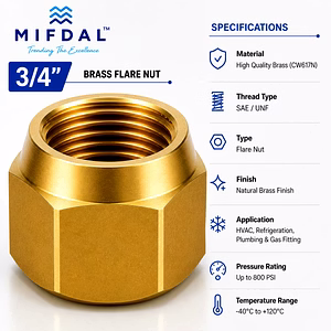 3/4" Brass Flare Nut