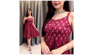 Cotton Short Sleevless Western Dress