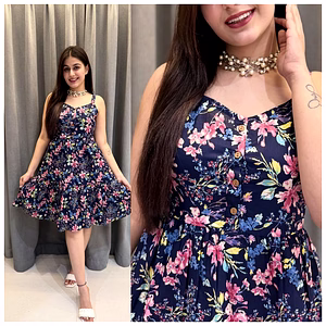 Cotton Short Sleevless Western Dress