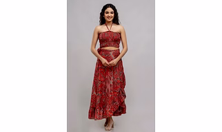 Poly Viscose Boho Dress - Free Size Comfort and Style