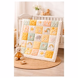 handmade cotton baby quilt