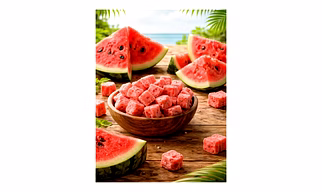 Freeze Dried Watermelon Cubes