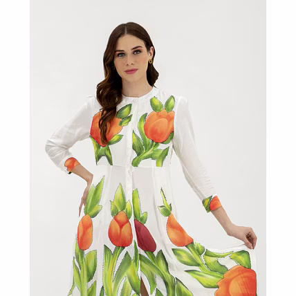 HAND PAINTED LONG DRESS-2