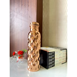 diamond hammered copper bottle