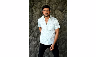 CamoGreen print cotton shirt half sleeves