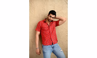 Red Floral print cotton shirt half sleeves