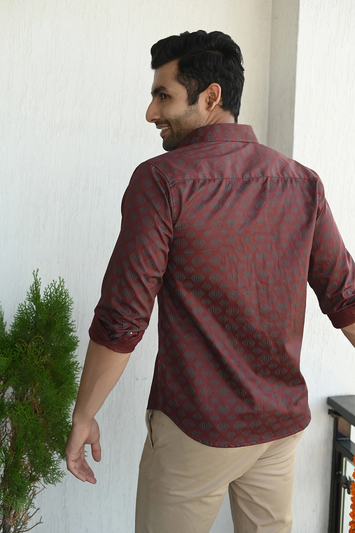 Luxe Maroon super premium cotton shirt full sleeves-12404616