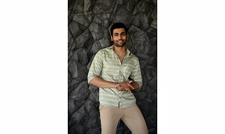 Luxe Olive print super premium cotton shirt full sleeves
