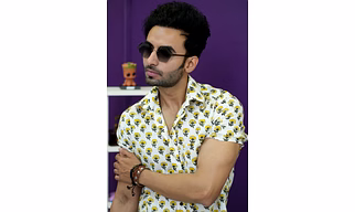 White Color Shirt Yellow flower print cotton half sleeves