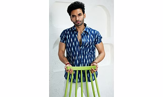 Blue Pine Tree print cotton half sleeves