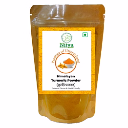nitya golden turmeric (haldi) powder from himalayan region uttarakhand curcumin min 4-5%