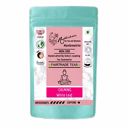 radhikas fine teas and whatnots calming white leaf - relax and improve focus naturally