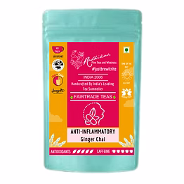 radhikas fine teas and whatnots anti-inflammatory ginger chai - promote wellness & reduce inflammation
