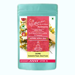 radhikas fine teas and whatnots calming chamomile flower decaf tisane - decaf infusion for restful sleep & calm