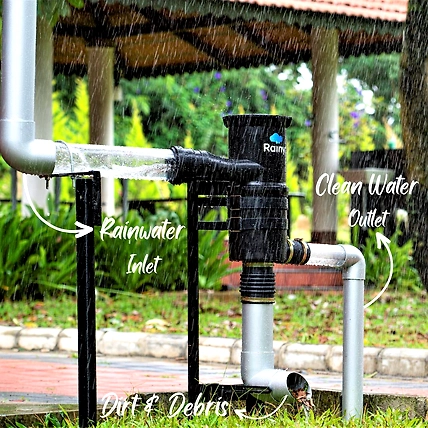 Rainy FL - 250 Self-Cleaning + Dual Intensity Rainwater Harvesting Filter Suitable for Area upto 2700 Square Feet+ Black (Installation Kit)-9