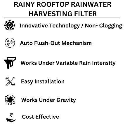 Rainy FL - 250 Self-Cleaning + Dual Intensity Rainwater Harvesting Filter Suitable for Area upto 2700 Square Feet+ Black (Installation Kit)-4