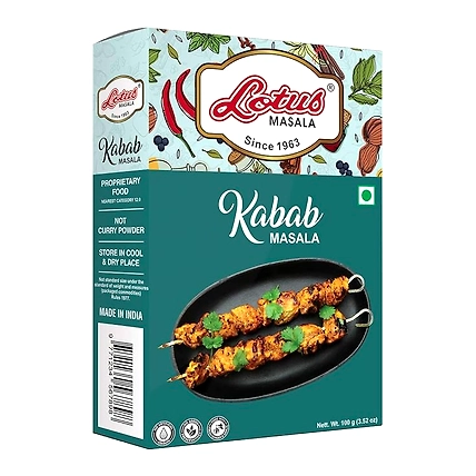 Lotus Chicken Kabab Masala | Instant Spice Box with Added Salt | 100gm (10 kg Pack)-12538718