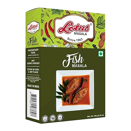 Lotus Instant Fish Masala | Powdered Spice for Regular Gravy or Fish Fry of 100g (10 kg Pack)-12538722