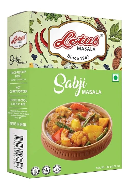 Lotus Sabji Masala | Instant Spice Box with Added Salt |100gm (10kg Pack)-12538728