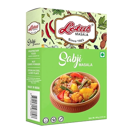 Lotus Sabji Masala | Instant Spice Box with Added Salt |100gm (10kg Pack)-12538728