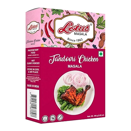 Lotus Tandoori Chicken Masala | Instant Grilled Chicken Spice Box | Added Salt | 100gm (10 kg Pack)-12539084