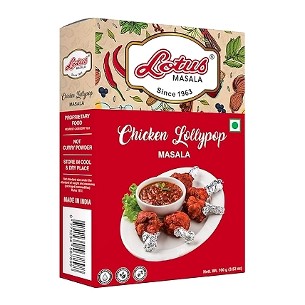 Lotus Chicken Lollypop Masala Powder | Instant Spice box with added salt | 100gm (10 kg Pack)-12539088