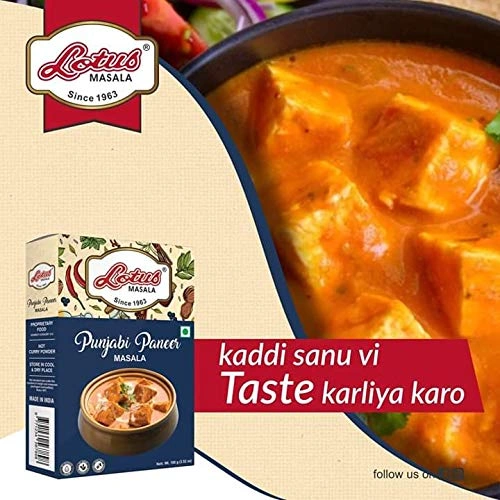 Lotus Instant Paneer Masala Punjabi Dhaba Style 100gm (10 kg Pack)-2