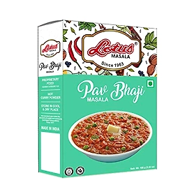 Lotus Instant Pav Bhaji Masala  | Bombay Special Ready to Cook Pack | Flavourful & Authentic 100g (10 kg Pack)