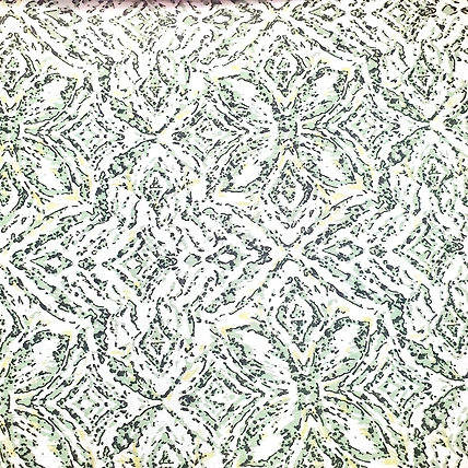 Green &amp; White Floral Chiffon Fabric-2