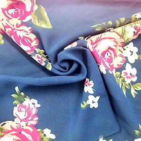 Colourful Flower Bunch Printed Weightless Fabric