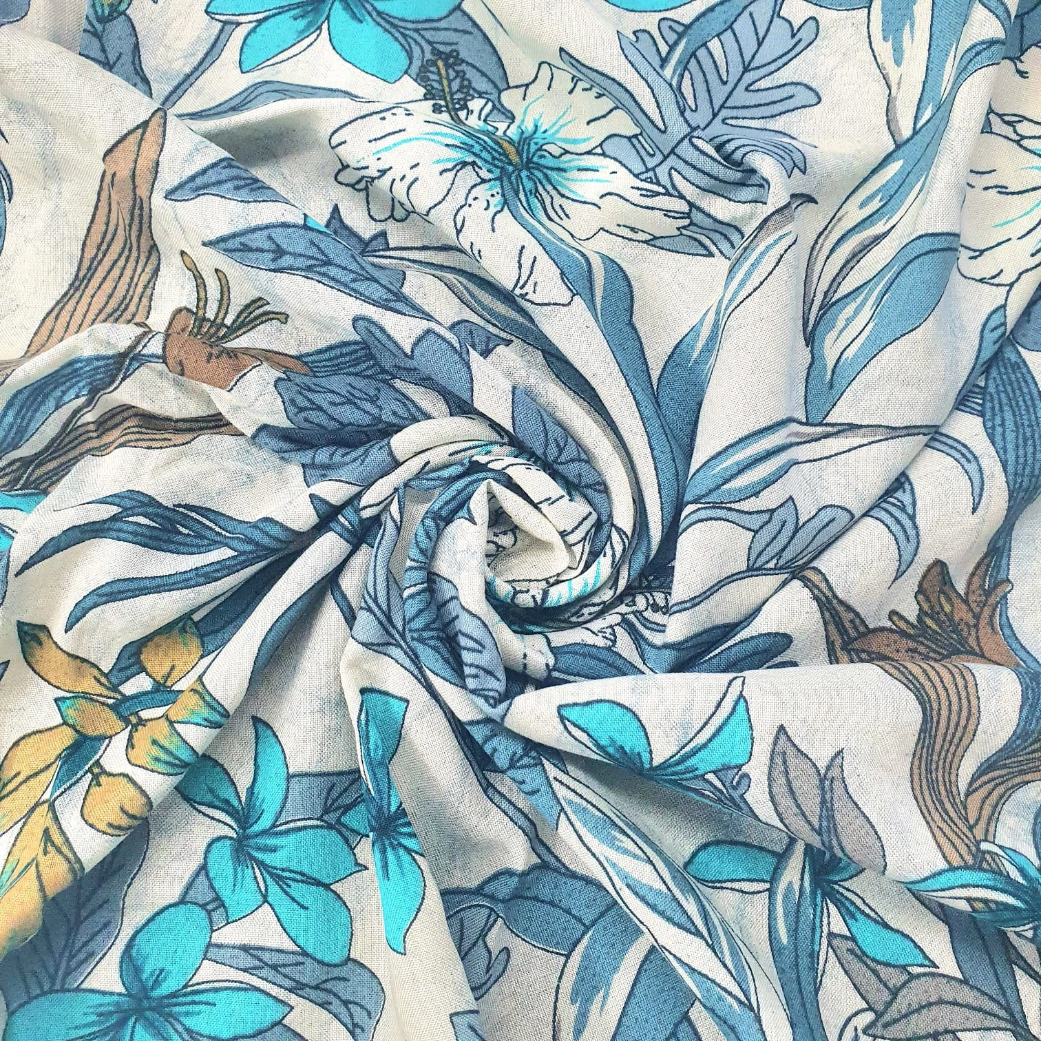 Printed Floral Rayon Fabric-12542492