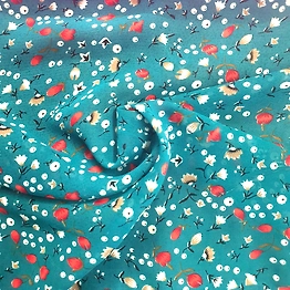 BSM Blue Floral Pattern Weightless Fabric