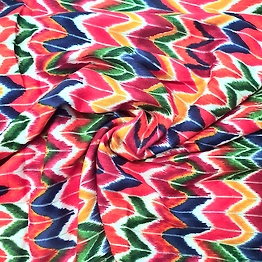 BSM Beautiful Multicolour Ikat Rayon Fabric