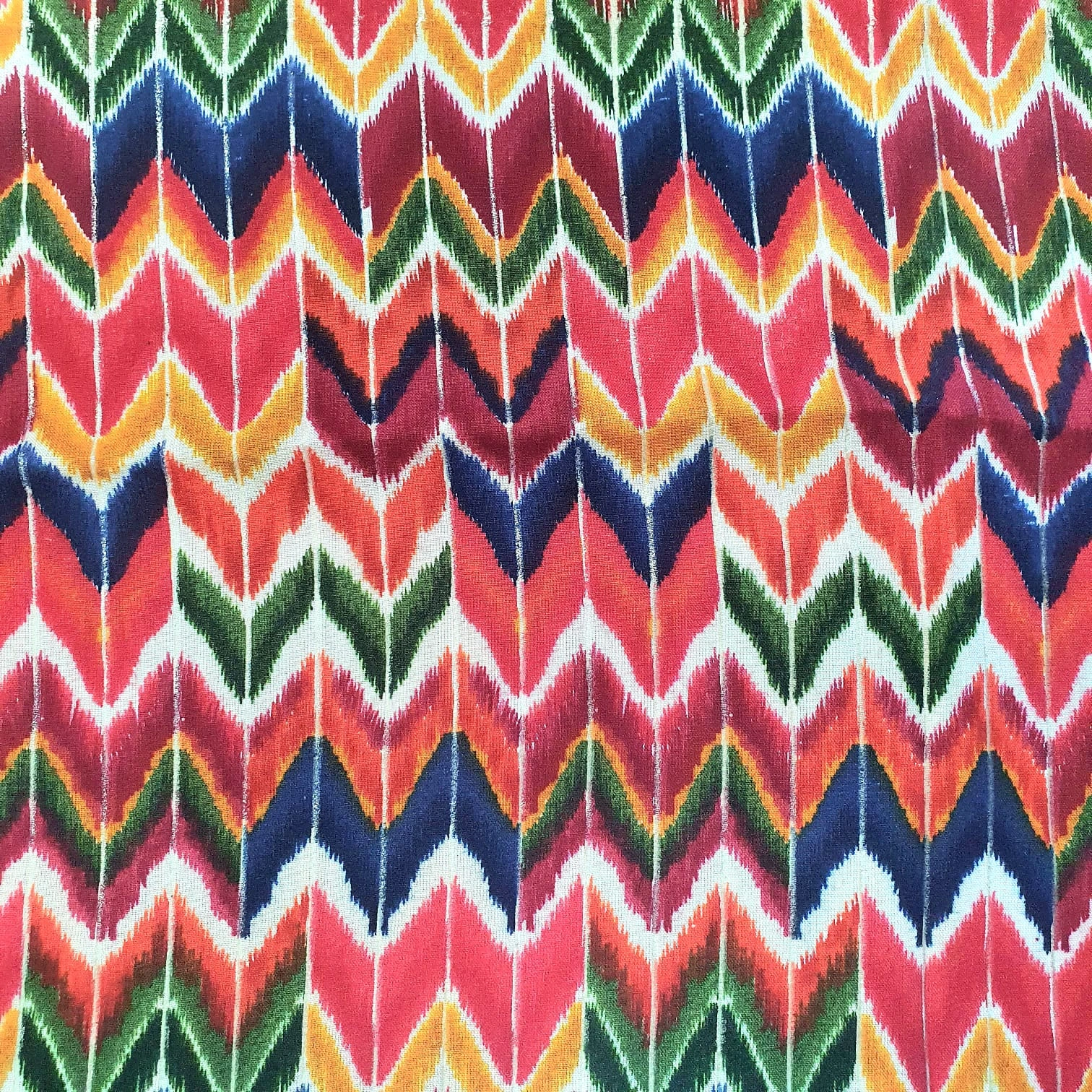 Beautiful Multicolour Ikat Rayon Fabric-2