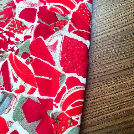 Red And White Abstract Pattern Digital Print Rayon Fabric-1
